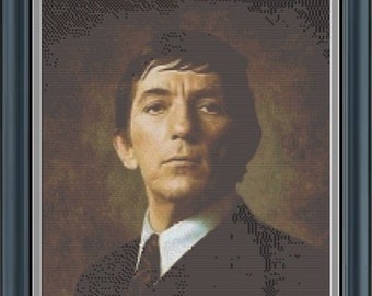 Dark Shadows - Barnabas Collins Portrait - Cross Stitch PDF Download-12"x21"x14 Count 168 Stitches x 299 stitches 104 DMC Colors