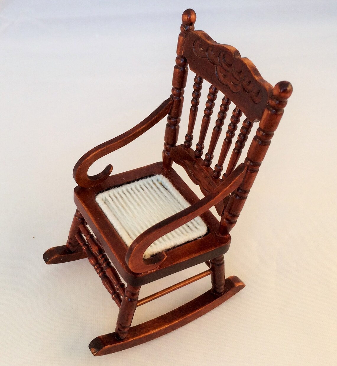 Vintage Miniature Wooden Rocking Chair 112 Scale Hand Etsy