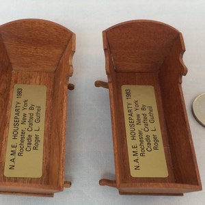 Vintage Miniature Wooden Cradles-Crafted By Roger L.Gutheil-Famed Miniaturist-Sold Separately
