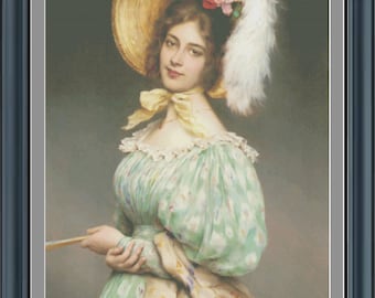 Musette - Cross Stitch Pattern-PDF File-For The Skilled Embroiderer- Adapted from a painting by Eugene De Blass