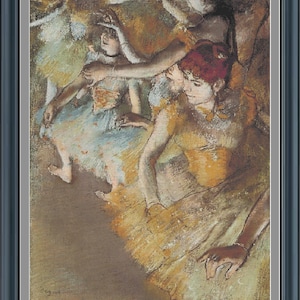 Balletdansers op het podium - Kruissteekpatroon - Aangepast van een schilderij van Edgar Degas - PDF-download - 30 "x 39,2" x 14 tellen 87 kleuren