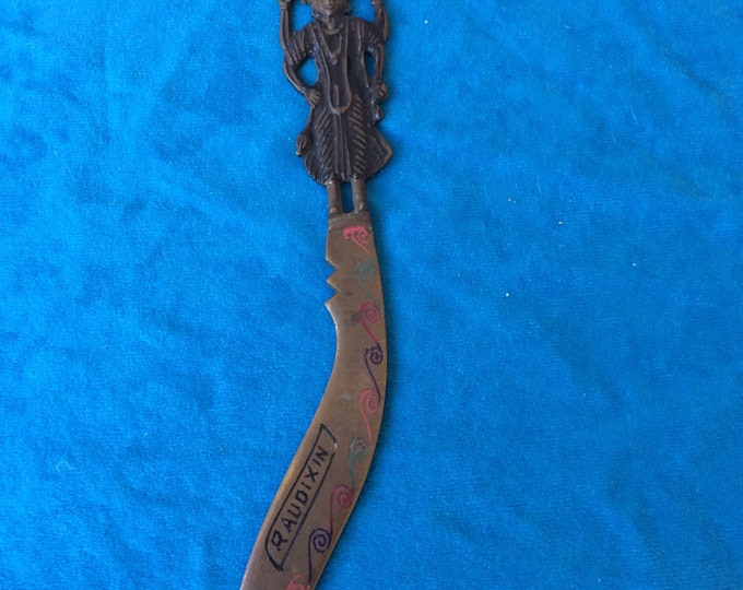 Vintage Antique Brass Letter Opener Raudixin Made in India 1950's