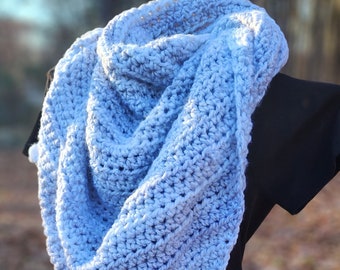 Crochet Blanket Scarf Pattern – Jaffrey Triangle Wrap (PDF Download)