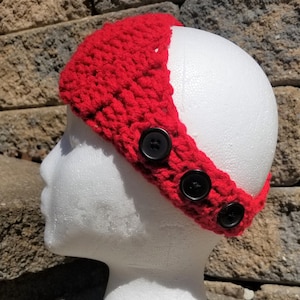 CROCHET PATTERN - Hanover Ear Warmers / Adjustable Headband / Buttoned Ear Warmer / PDF Digital Download
