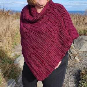 CROCHET PATTERN - Atkinson Poncho / Asymmetrical Poncho / PDF Pattern