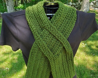 CROCHET PATTERN -  Cranmore Scarf / Double Keyhole Scarf / Spring Scarf / PDF Downloadable Pattern