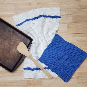 CROCHET PATTERN - Harbor Dish Set / Dishcloth / Dish Towel/ PDF Pattern