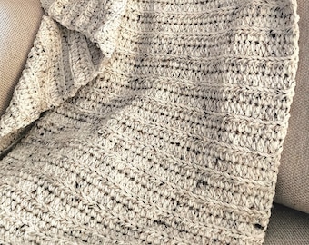 CROCHET PATTERN - Nauset Blanket | Crochet Throw | Crochet Lapghan | PDF Download