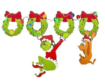 Paquete de imágenes digitales de arte para jardín del Grinch colgante (PDF)