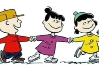 Archivo digital de arte para jardín Peanuts Ice Skaters (pequeño)