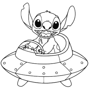 Archivo digital de arte de jardín de Stitch Alien