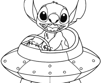Archivo digital de arte de jardín de Stitch Alien