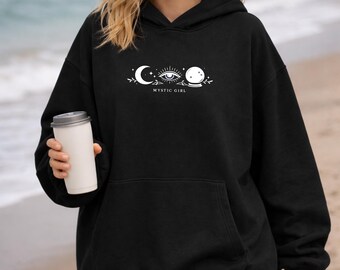 Suéter gráfico de chica mística / Ropa informal unisex / Regalo para el día a día