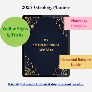 Astrology Digital Planner | Zodiac Calendar & Moon Tracker | Celestial Organizer for 2025