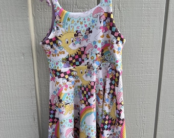 Magical Mouse Friends Rainbow Smiley Handmade Dress