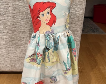 Magical Mermaid Princess Handmade Vintage Toddler Girl Dress - 1990s bedsheet dress