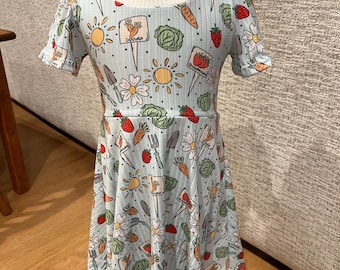 Farmers Market Vegetable Garden Handmade Toddler Girl Summer Dress