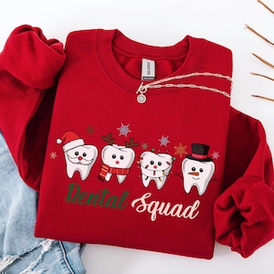 Dental Squad Christmas Shirt, Christmas Teeth Shirt, Christmas Gift For Dentist, Dental Assistant Christmas Shirt, Dentist Crew Sweatshirt