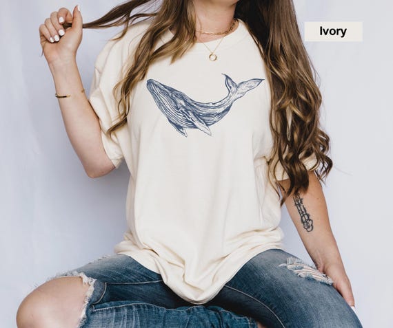 Comfort Colors Whale Shirt, Ocean Nature Shirt, Humpback Whale Shirt, Gift for Ocean Lover, Whale Shark Gift, Sea Life Shirt, Beach Tee