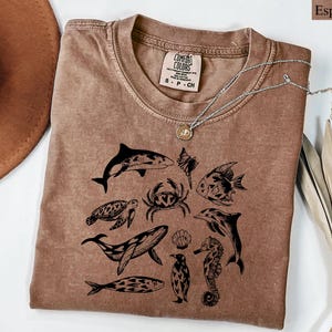 Sea Animals Shirt, Ocean Animals Shirt, Ocean Life Sweatshirt, Whale, Orca, Turtle, Marine Animals Hoodie, Sealife Shirt, Sea Creature Shirt