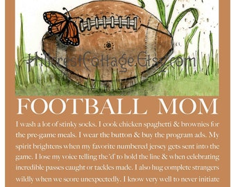 Football Mom Art >Print for the Entire team< Mom Football Art Football Mom Poster Mom Football Poster Football Mom and Son