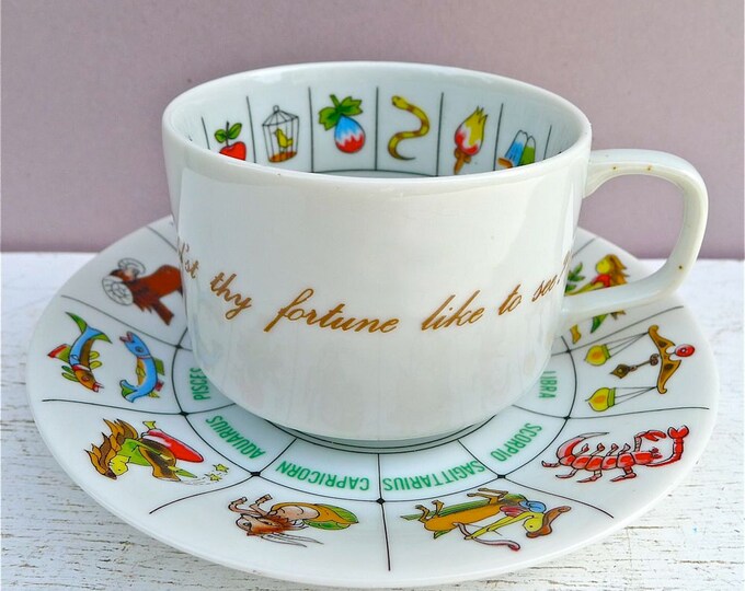 Vintage Fortune Telling Tea Cup Tea Leaf Reading Teacup Etsy