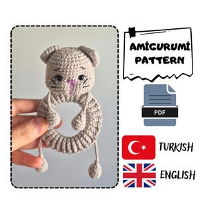 Cat Hairclip Pattern, Cat Hair Tie, Hair Accessories, Animal Hairclips, Scrunchie Pdf Pattern