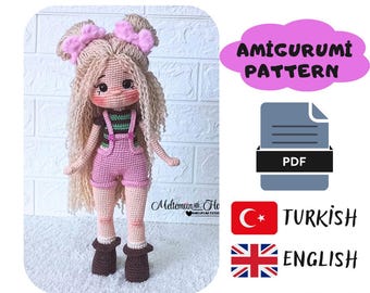 Işıl Puppe Muster, Amigurumi Pdf Muster, Işıl Baby Rezept, Design Spielzeug, Häkelspielzeug Muster, handgemachtes Baby Rezept,