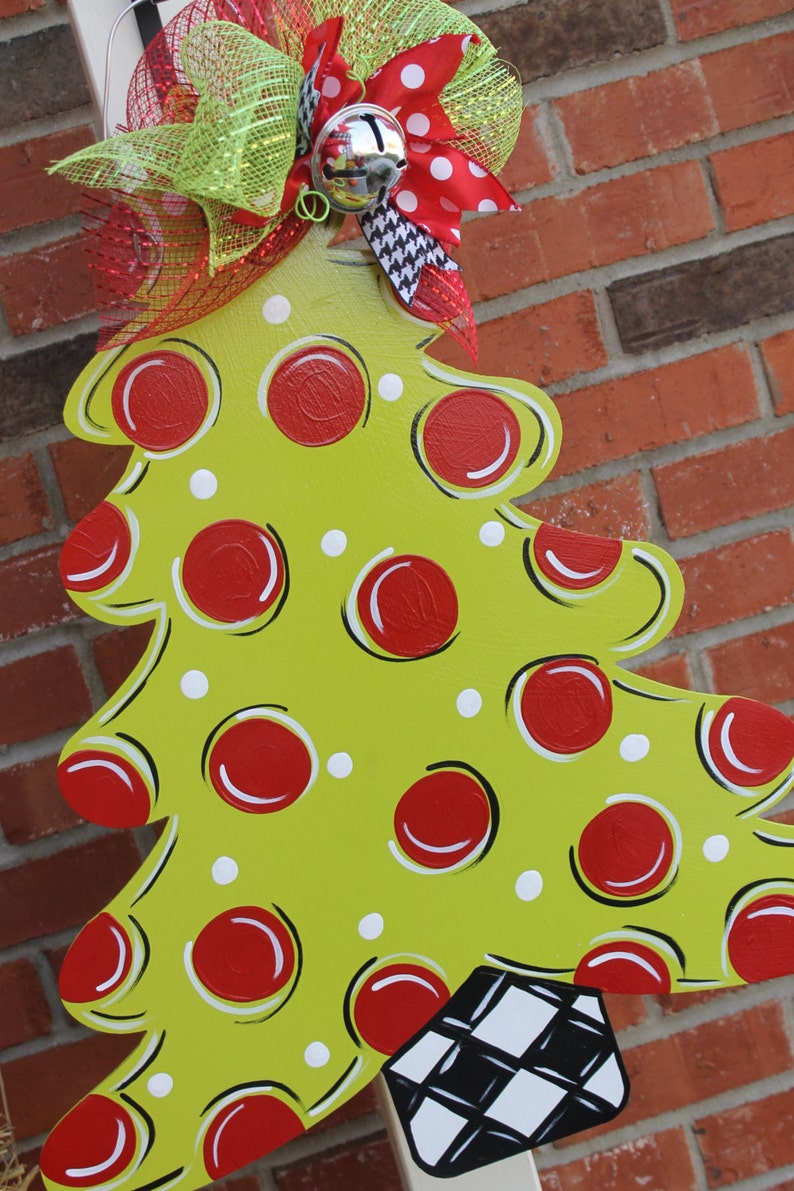 Large Wood Christmas Tree Door Hanger | Etsy