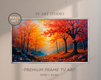 Autumn Forest Frame TV Art: Golden Fall Foliage (4K Instant Digital Download) | FT089
