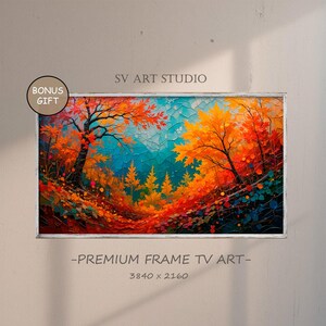 Herbstwald Gemälde: Golden Glow Rahmen TV Art (4K Sofortiger digitaler Download) | FT062