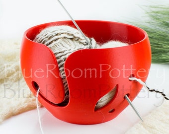 Red Knitting Bowl, Regular Yarn bowl,  gift, 3D printed, eco friendly, Regular yarn Cake, Travel Crochet bowl, DIY, knitter gifts