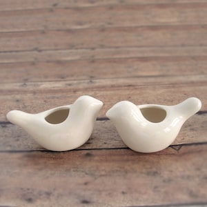 White Love Birds, candle holder, tiny vase, new home gift ideas, mantel and table decorations, Modern home decor, gift for her