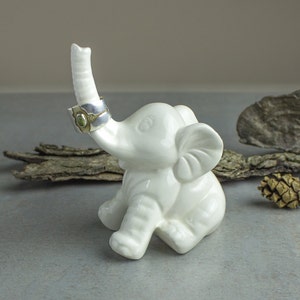 White Elephant Ring Holder, Elephant Gifts For Women Birthday
