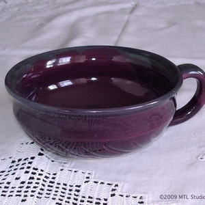 Cereal bowl, Kitchen Serving Soup Mug, Handmade Pottery Ceramic bowl, eggplant Purple Lavender Blush, Serving Cereal Chowder mug