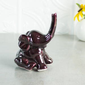 Burgundy Elephant ring holder, Mothers Day gift ideas, Lucky Purple Elephant, jewelry Holders, elephant gift, gift for her image 3