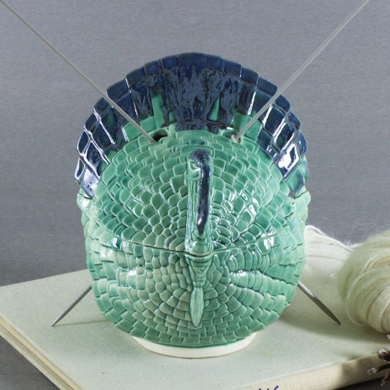 Bird Yarn Bowl with Lid 2 piece Ceramic Knitting Bowl yarn Etsy