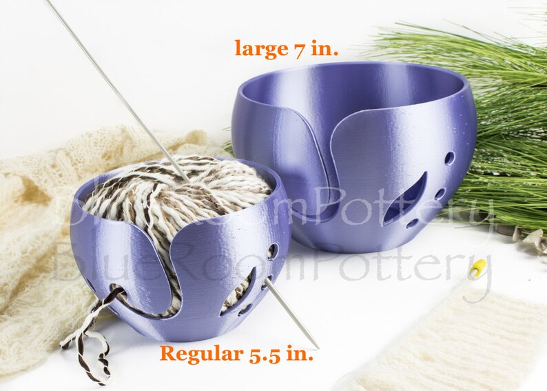 Regular Yarn bowl Orange leaf Knitting Bowl SMOOTH holes and Etsy