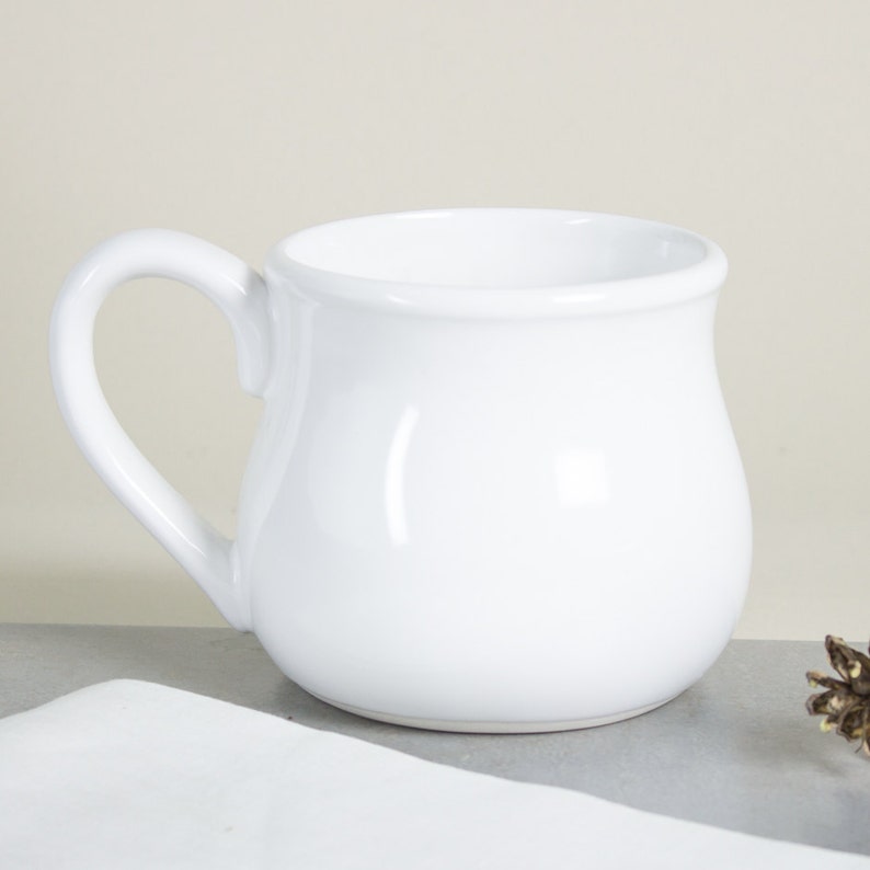 Large 22 oz. Modern Coffee Mug White Tea Cup Hot Cocoa Big Etsy