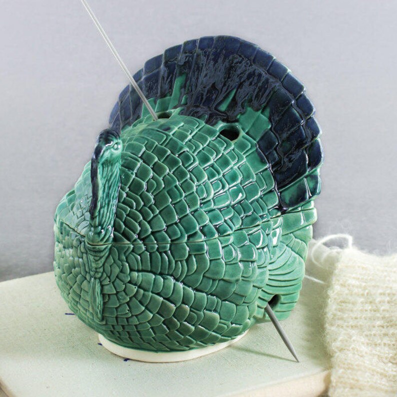 Bird Yarn Bowl with Lid 2 piece Ceramic Knitting Bowl yarn Etsy