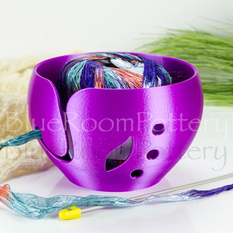 Regular Yarn Bowl Purple Pearl Leaf Knitting Bowl 3D Printed Etsy