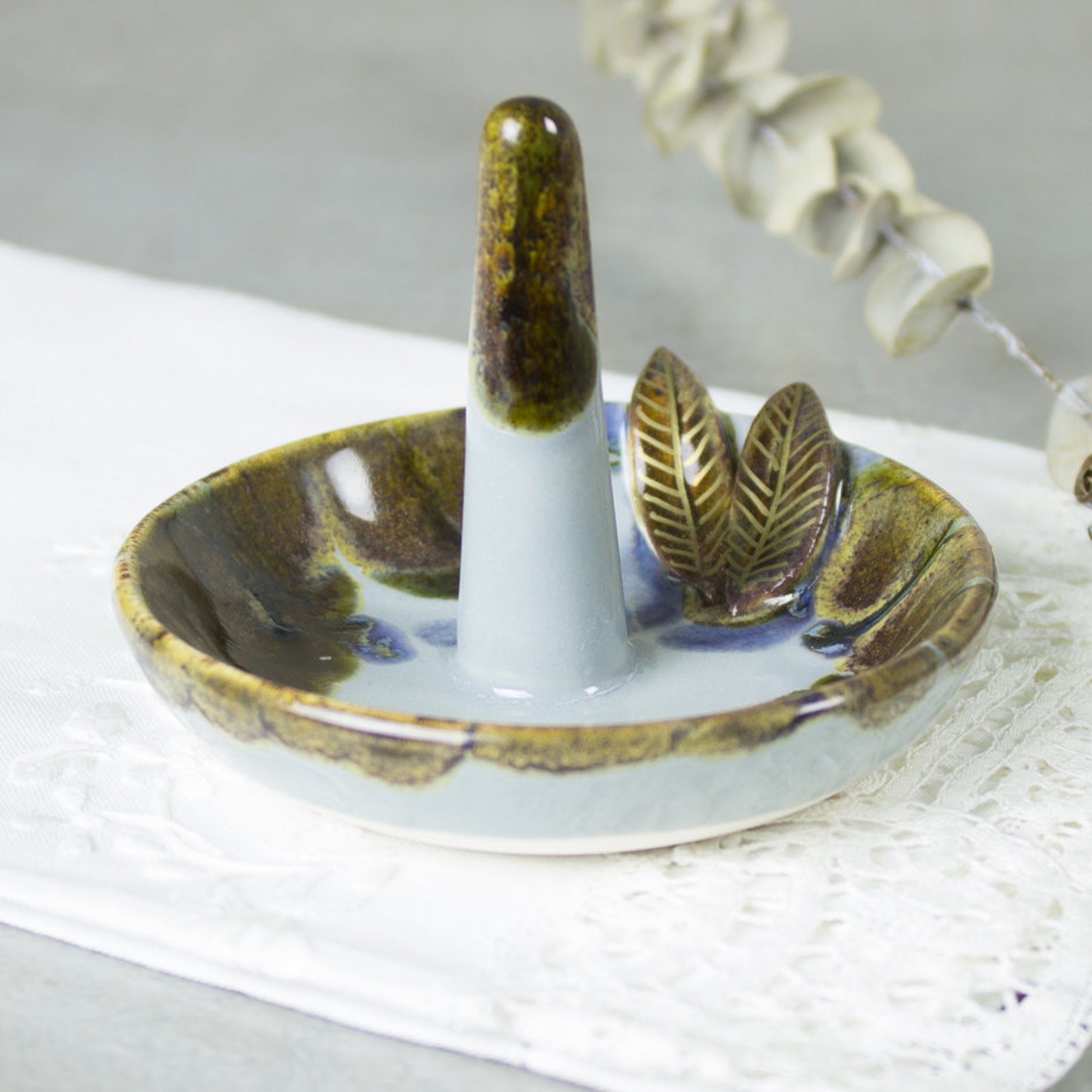 Bayrumber Initial Ring Dish - Personalized Jewelry Tray For Your Nightstand