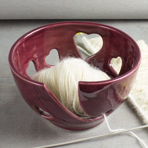 Cobalt Blue Yarn Bowl, Knitting Bowl, Large Ceramic Crochet Bowl
