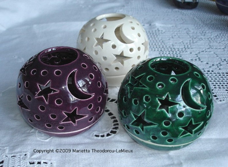 Ceramic Candle Holder Votive holder Modern Home Decor Stars Etsy
