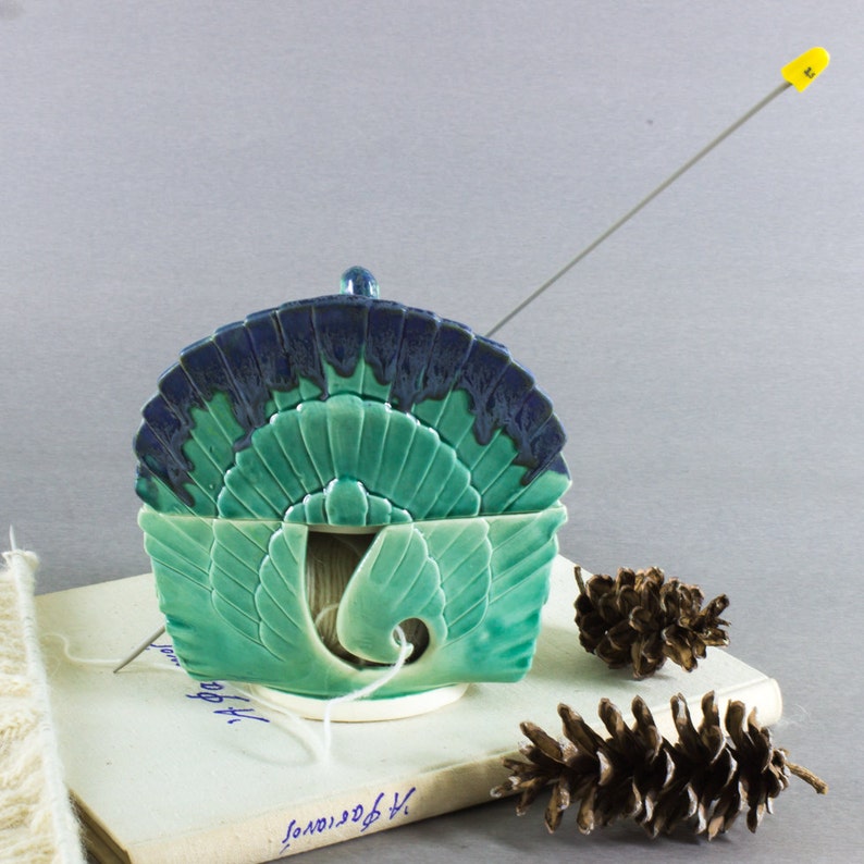 Bird Yarn Bowl with Lid 2 piece Ceramic Knitting Bowl yarn Etsy