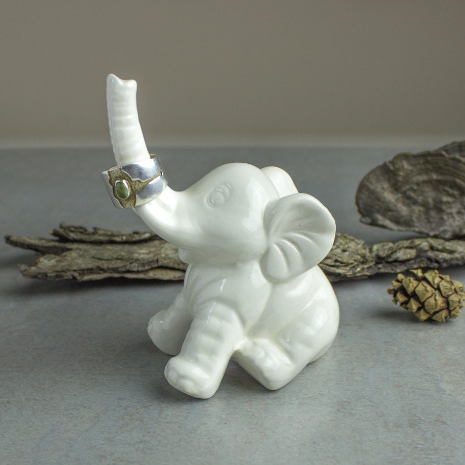 Pudding Cabin Elephant Gift for Women - Elephant Trinket Dish for Rings Earrings