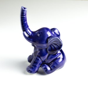 Elephant ring holder, Lucky Elephant Cobalt Blue jewelry dish, wedding bridesmaid gifts, engagement gift, gift for her image 2
