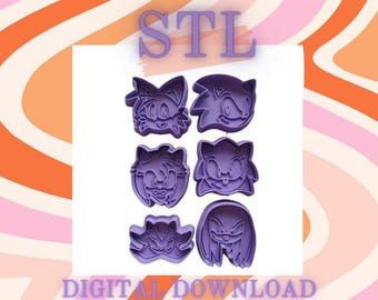 "STL DIGITAL DOWNLOAD ""SonicTheHedgehog"" inspiriert Cookie Cutter und Stempel Set von 6 70 mm dies ist nur digitaler Download."