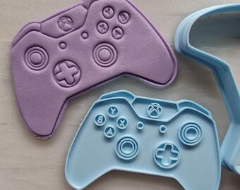 STL Cookie Cutter mit Fondant Stempel Gaming Controller 101 mm