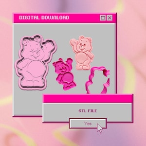 Care Bear Cookie Cutter and Stamp STL File (Digital Download)